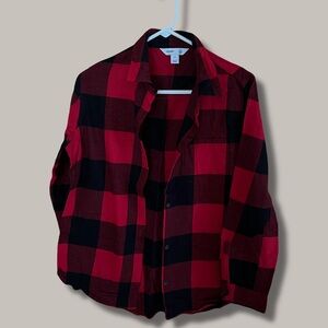 Old Navy Red and Black Plaid Women’s Flannel Shirt